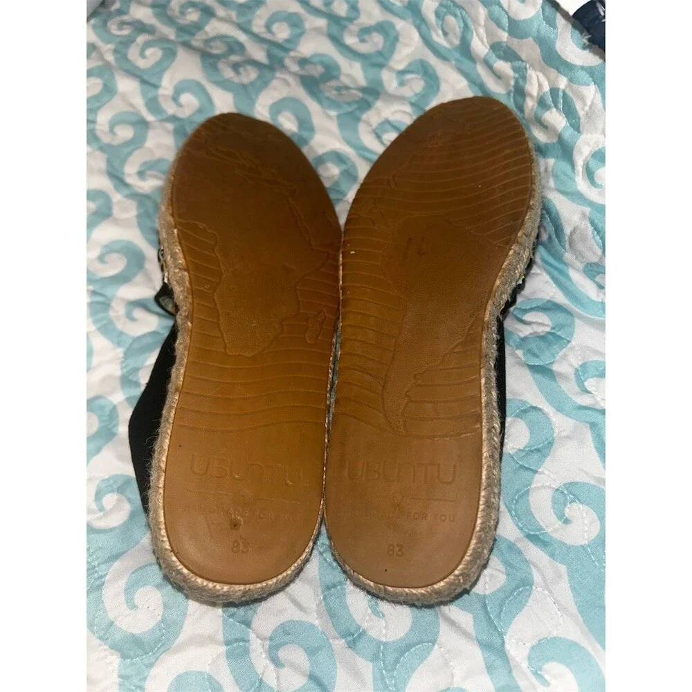 Ubuntu Life Slip-On Espadrille Flats Womens US 7W Black Cushioned Insole - Picture 9 of 9